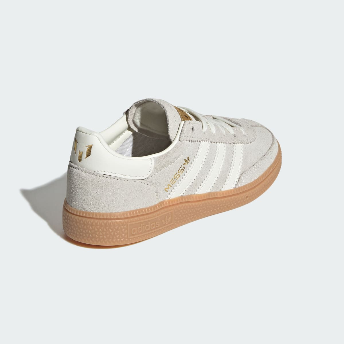 Adidas Kids' HANDBALL SPEZIAL MESSI Shoes - Ivory / Ivory / Gold Metallic - Image 6