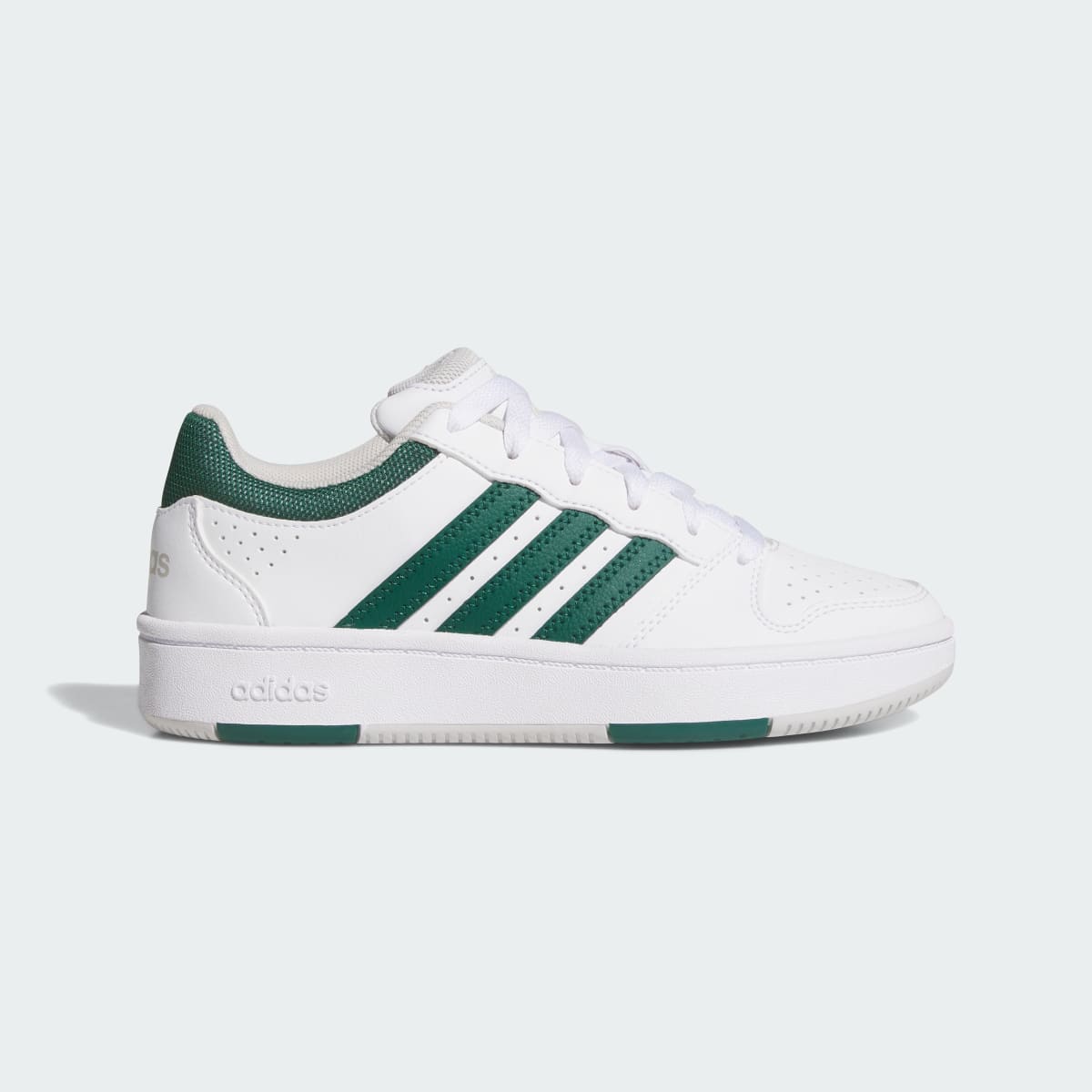 Adidas Kids' HOOPS CLASSIC J SHOES - Cloud White / Collegiate Green / Grey One - Image 1