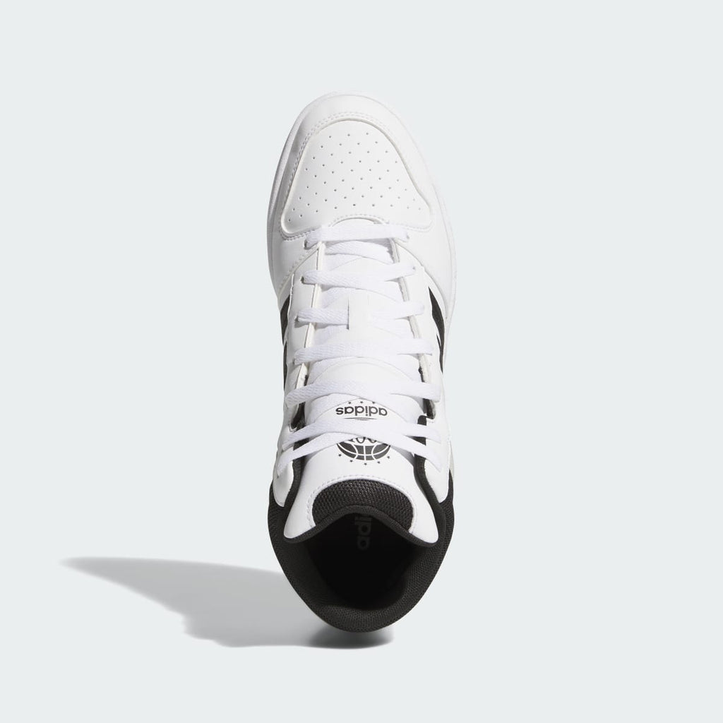 Adidas Men's HOOPS MID CLASSIC SHOES - Cloud White / Core Black / Orbit Grey - Image 3