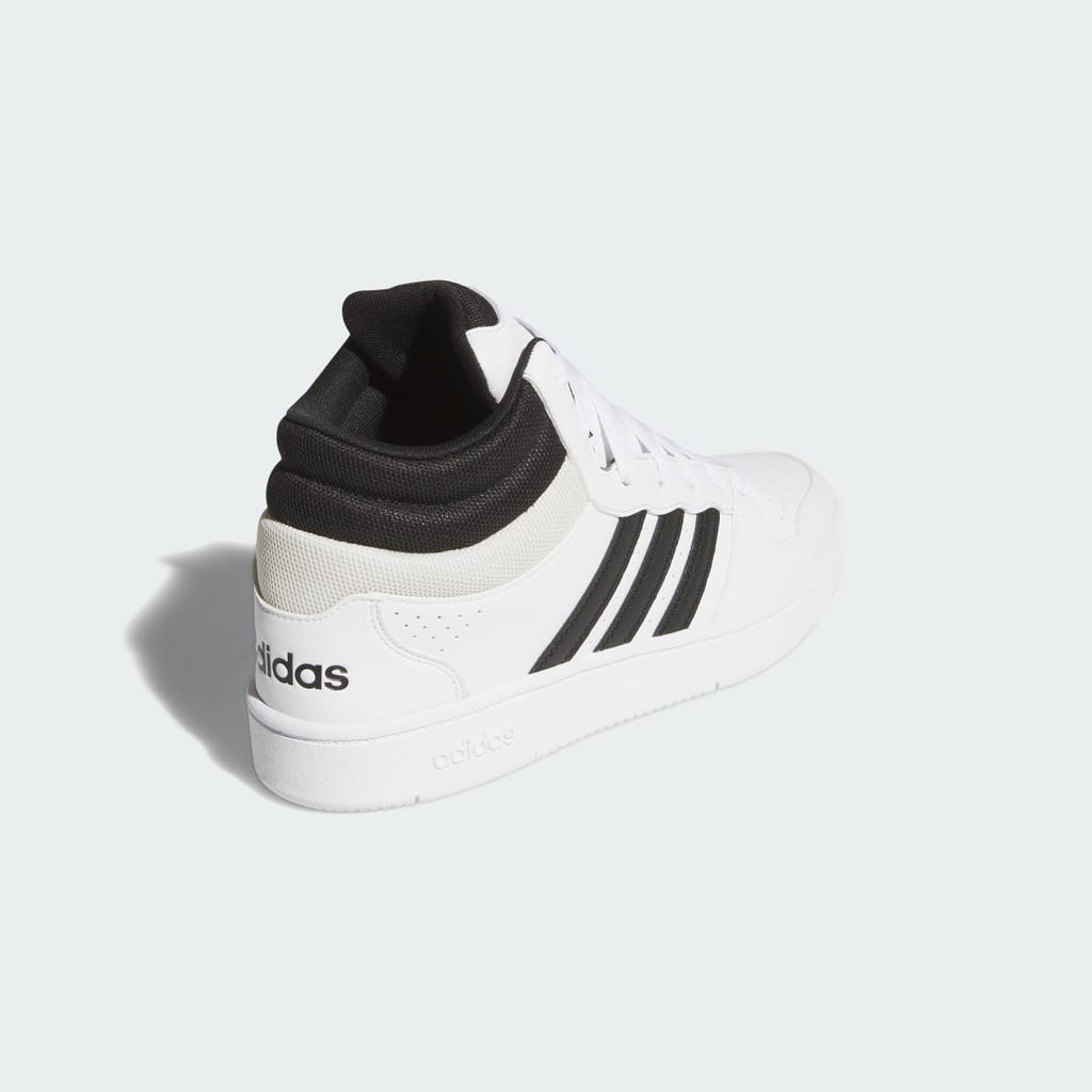 Adidas Men's HOOPS MID CLASSIC SHOES - Cloud White / Core Black / Orbit Grey - Image 6