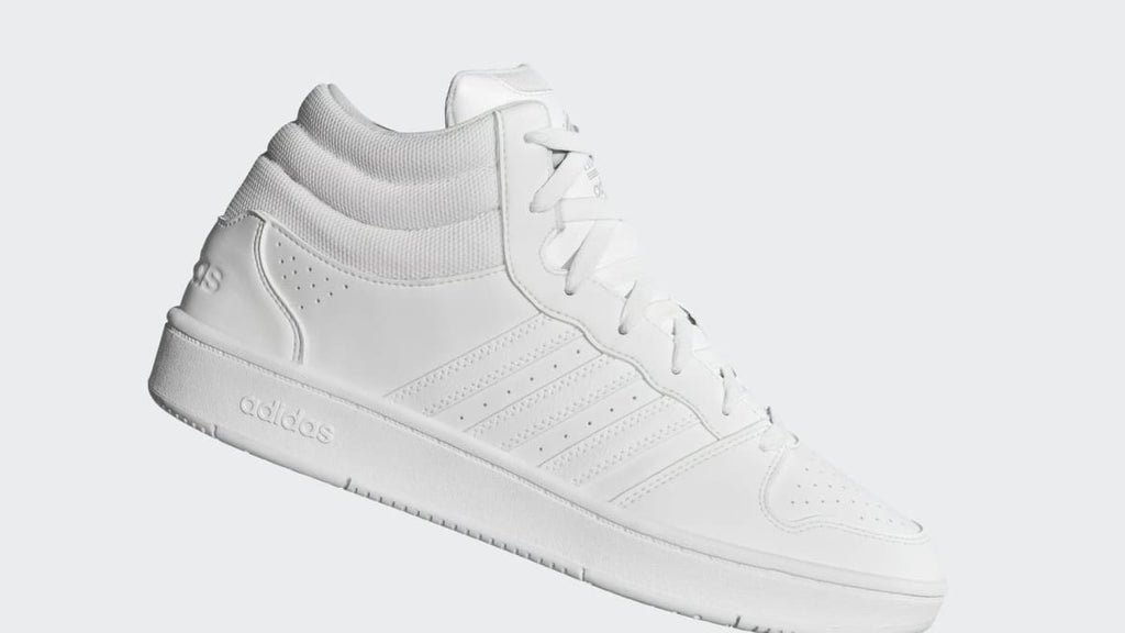 Adidas Men's HOOPS MID CLASSIC SHOES - Cloud White / Cloud White / Grey Two - Image 2