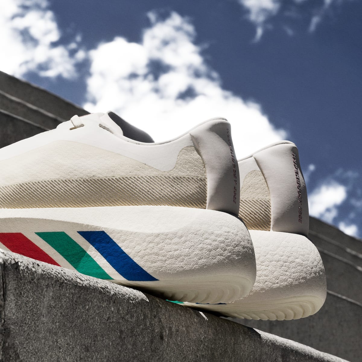 Adidas Men's HYPERBOOST EDGE M Shoes - Off White / Pure Ruby / Gold Metallic - Image 10