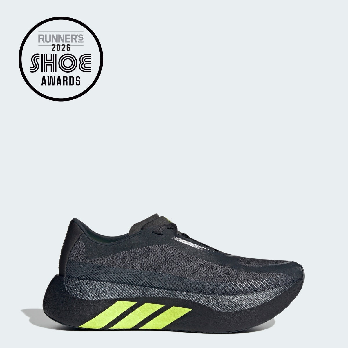 Adidas Men's HYPERBOOST EDGE Running Shoes - Carbon / Hi-Res Yellow / Grey Five - Image 4