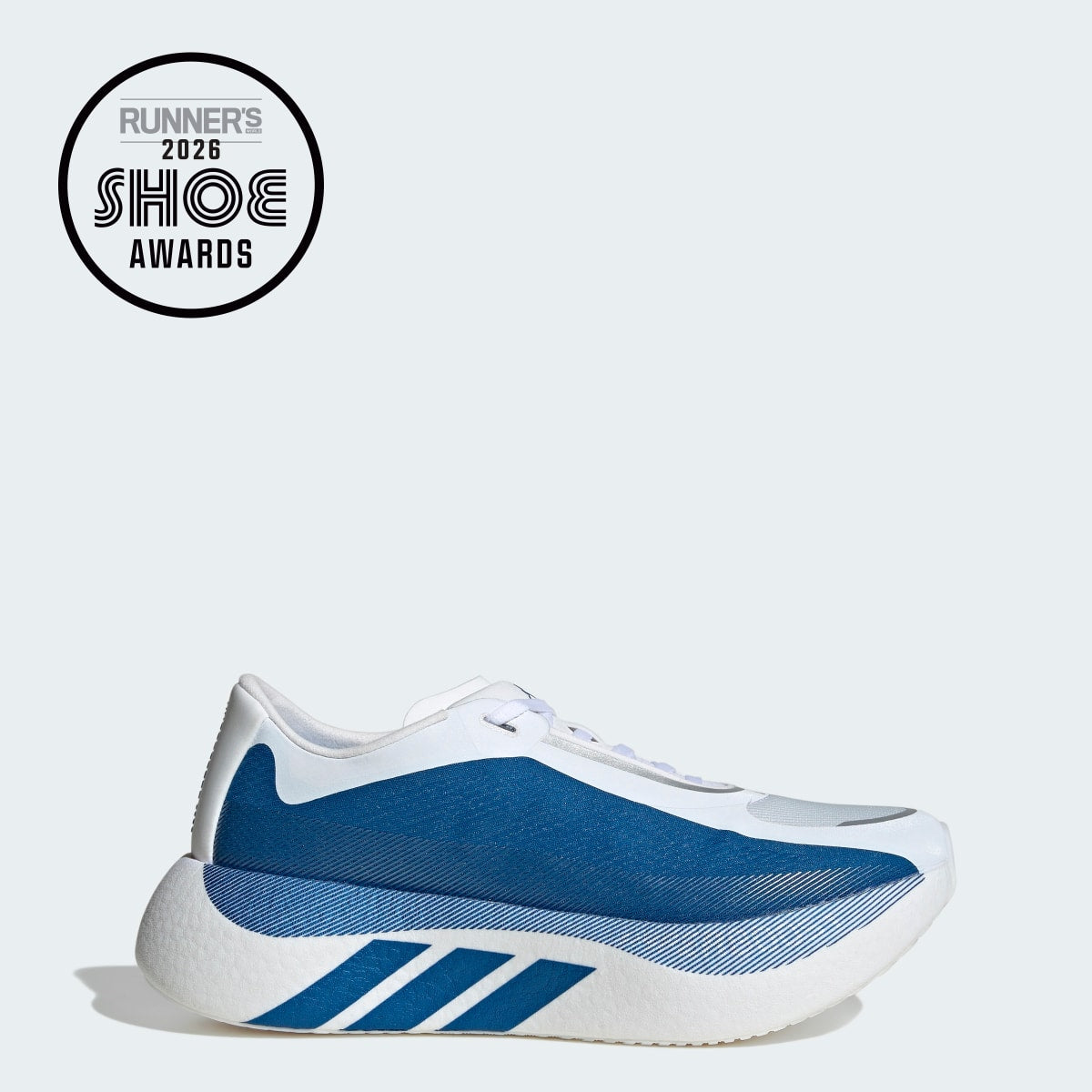 Adidas Men's HYPERBOOST EDGE Running Shoes - Cloud White / Equipment Blue / Zero Metalic - Image 1