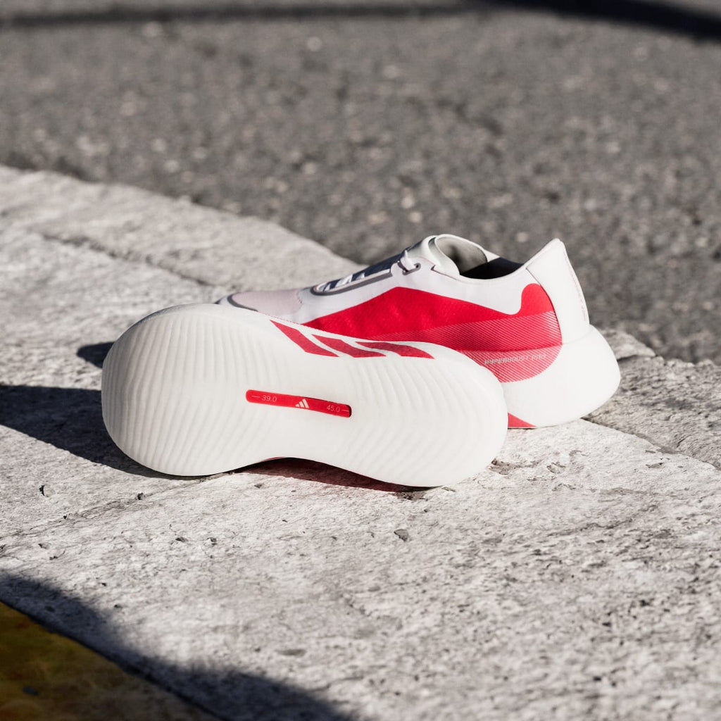 Adidas Men's HYPERBOOST EDGE Running Shoes - Cloud White / Pure Ruby / Zero Metalic - Image 6