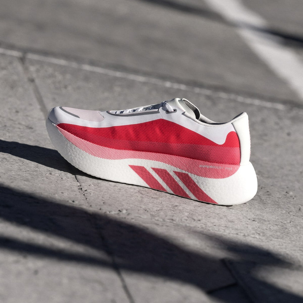 Adidas Men's HYPERBOOST EDGE Running Shoes - Cloud White / Pure Ruby / Zero Metalic - Image 10