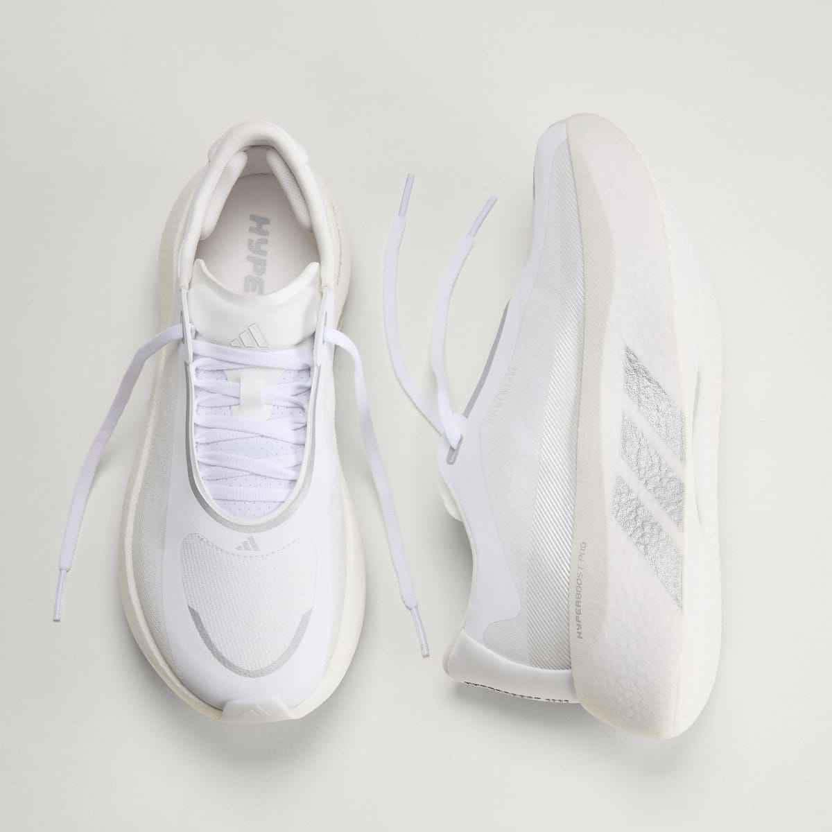 Adidas Men's HYPERBOOST EDGE Running Shoes - Cloud White / Silver Metallic / Zero Metalic - Image 5