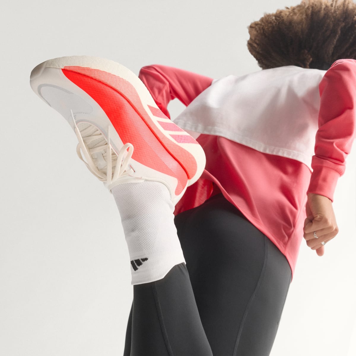 Adidas Women's HYPERBOOST EDGE Running Shoes - Hyper White / Solar Turbo / Solar Turbo - Image 12