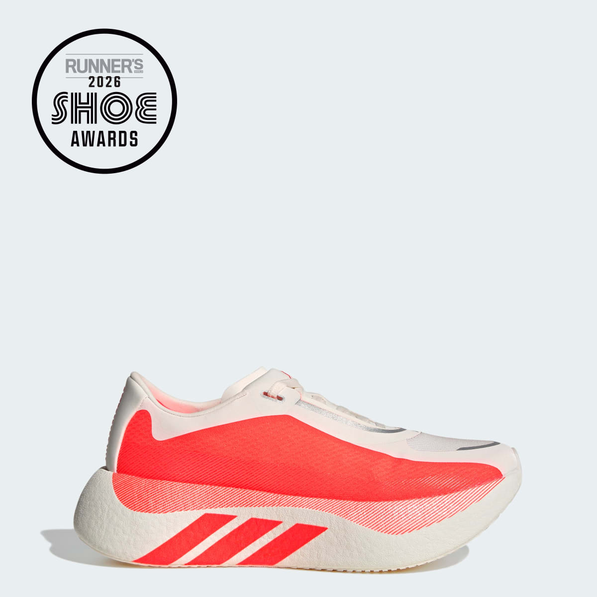 Adidas Women's HYPERBOOST EDGE Running Shoes - Hyper White / Solar Turbo / Solar Turbo - Image 1