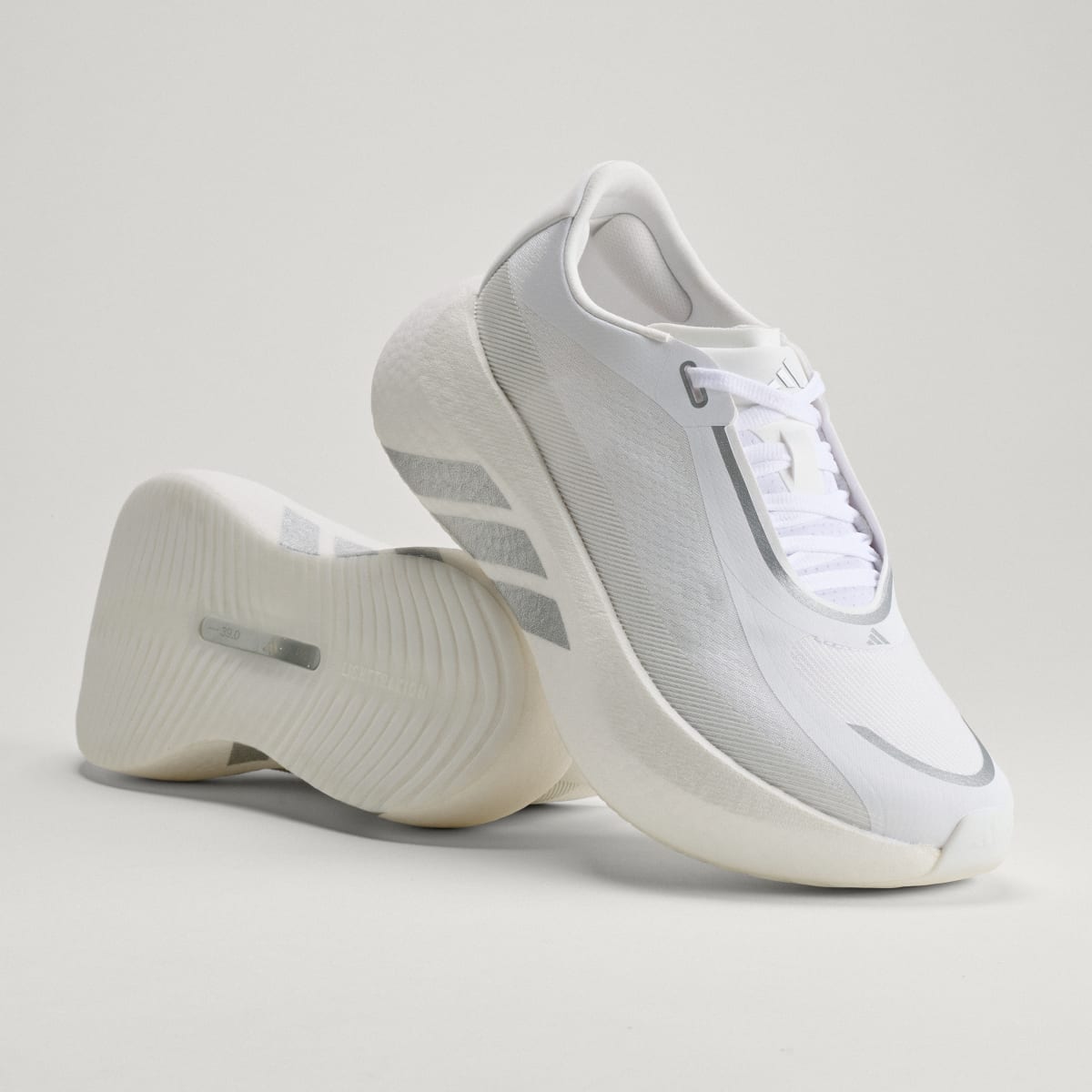 Adidas Women's HYPERBOOST EDGE Running Shoes - Cloud White / Silver Metallic / Zero Metalic - Image 2