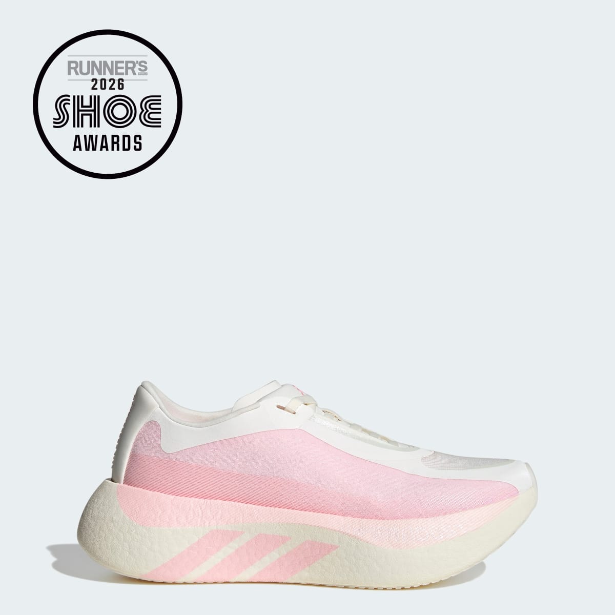 Adidas Women's HYPERBOOST EDGE Running Shoes - Off White / Clear Pink / Clear Pink - Image 1