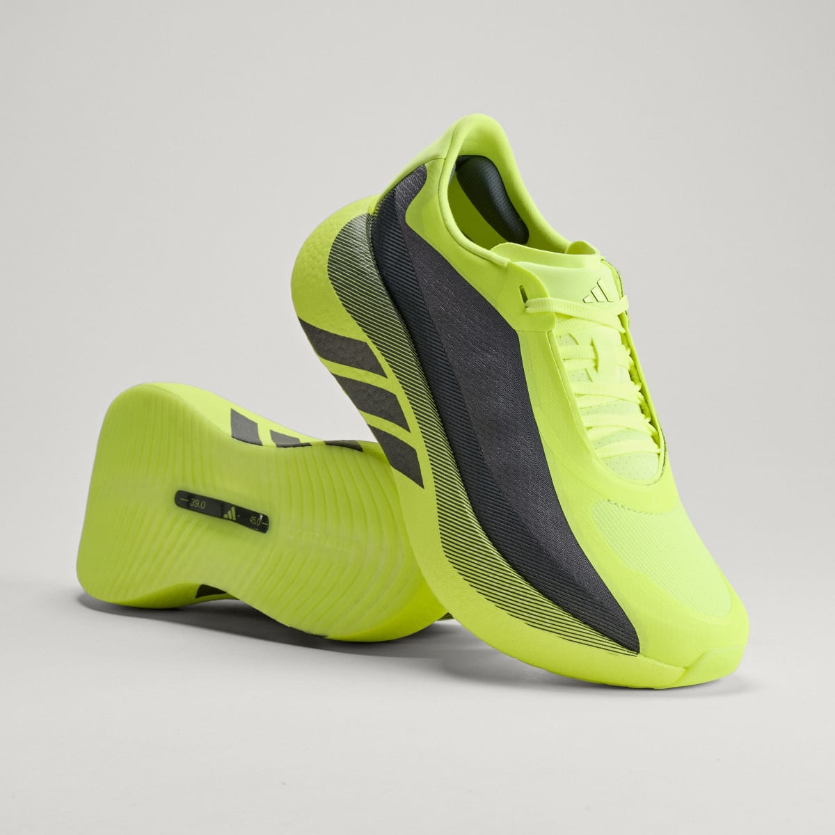 Adidas Men's HYPERBOOST EDGE Running Shoes - Hi-Res Yellow / Iron Metallic / Grey Five - Image 2