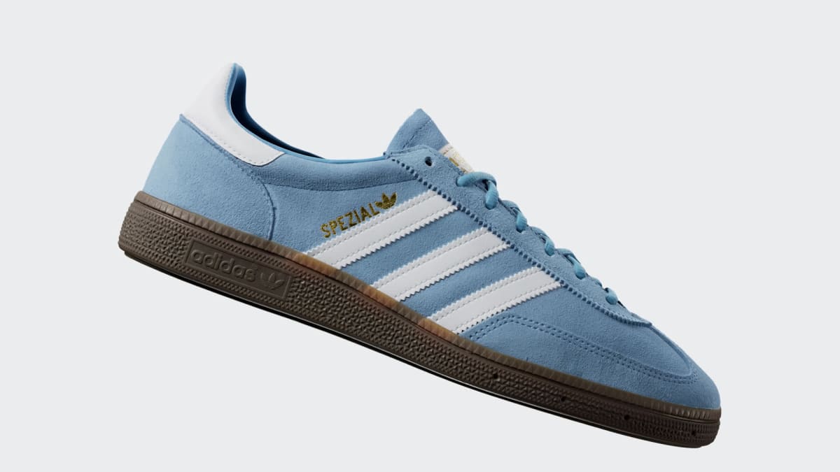 Adidas Men's Handball Spezial Shoes - Light Blue / Cloud White / Gum - Image 3