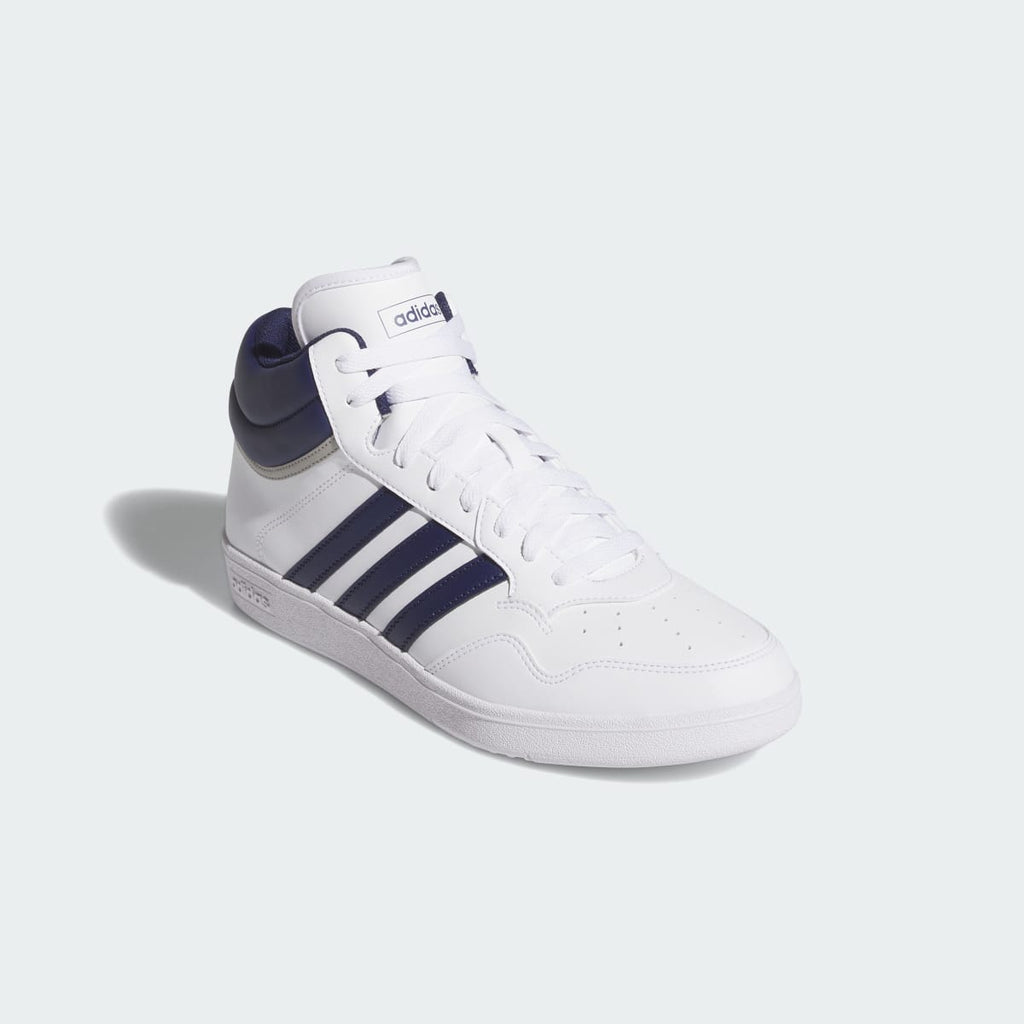 Adidas Men's Hoops 4.0 Mid Shoes - Cloud White / Dark Blue / Grey Two - Image 4