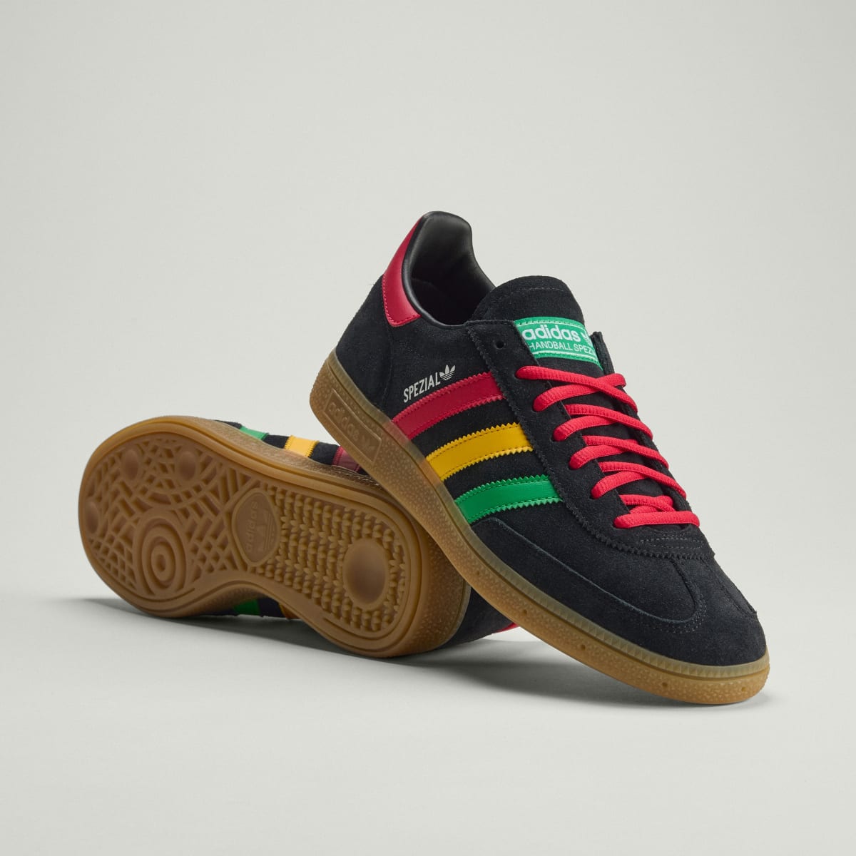 Adidas Women's Jamaica Handball Spezial Shoes - Core Black / Pure Ruby / Bold Gold - Image 1