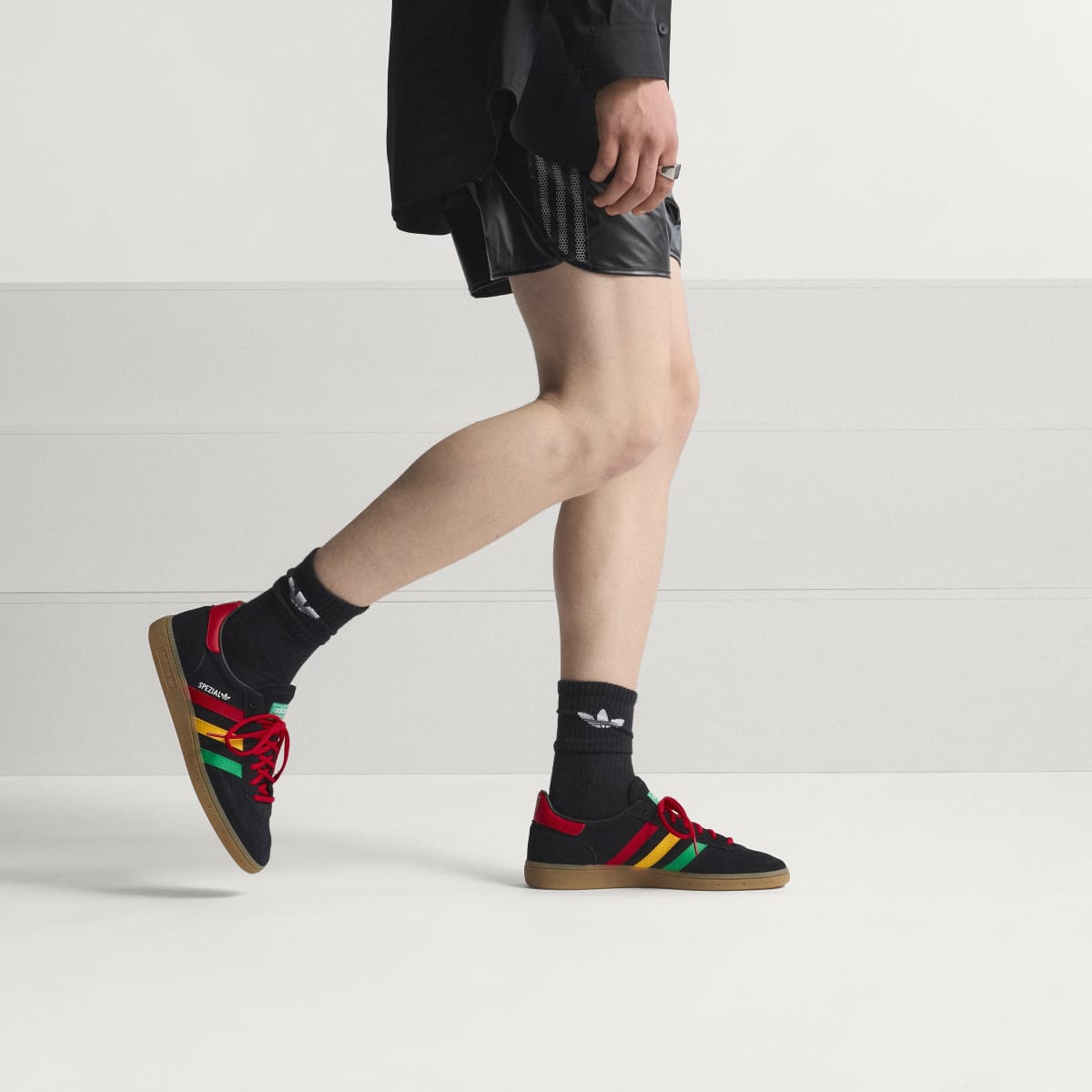 Adidas Men's Jamaica Handball Spezial Shoes - Core Black / Pure Ruby / Bold Gold - Image 2
