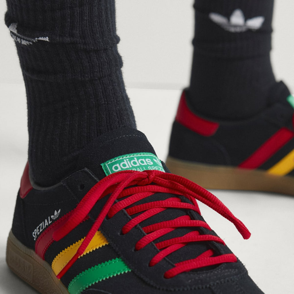 Adidas Men's Jamaica Handball Spezial Shoes - Core Black / Pure Ruby / Bold Gold - Image 8