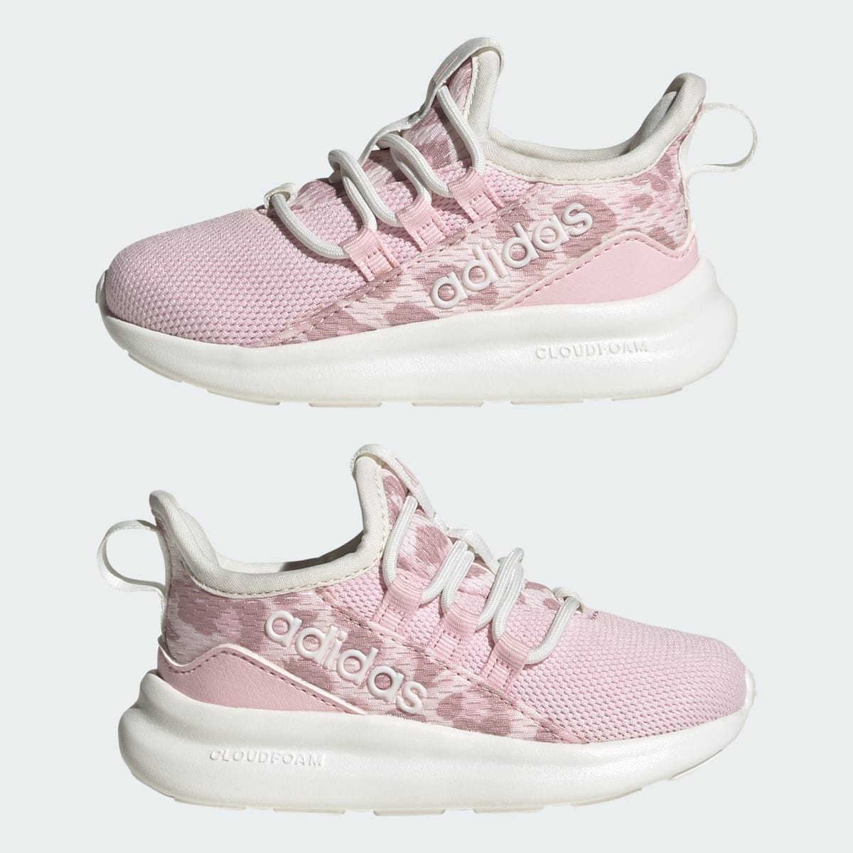 Adidas Kids' LITE RACER ADAPT 8.0 SHOES INFANTS - Core White / Distilled Pink / Clear Pink - Image 7