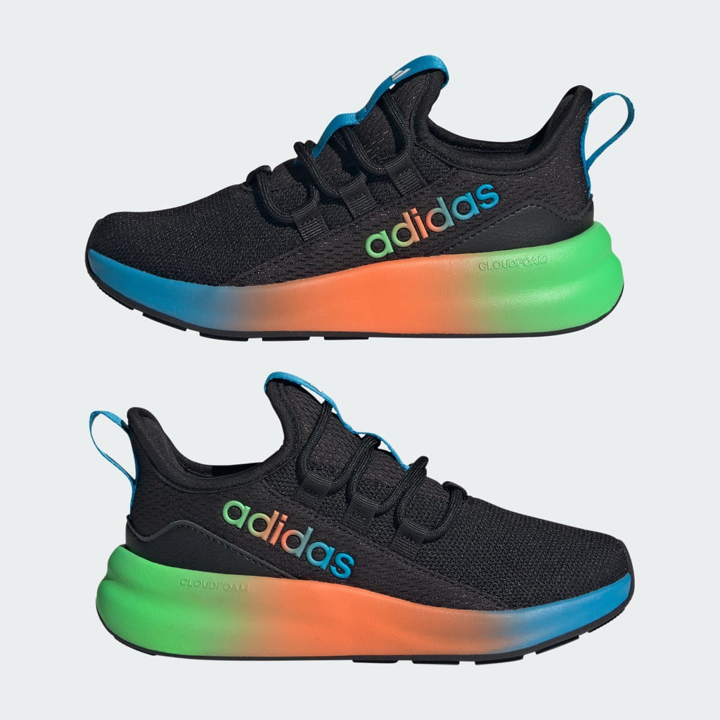 Adidas Kids' LITE RACER ADAPT 8.0 SHOES KIDS - Core Black / Screaming Green / Semi Solar Orange - Image 7