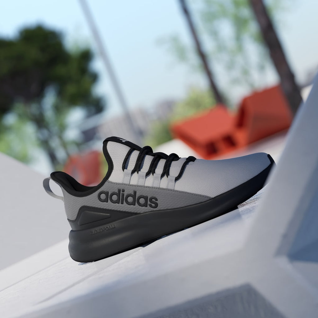 Adidas Men's LITE RACER ADAPT 8.0 WIDE SHOES - Chalk White / Grey Three / Grey One - Image 3
