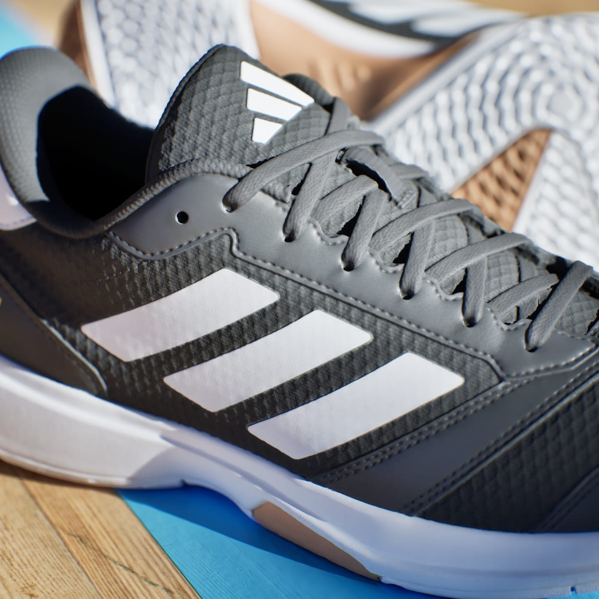 Adidas Men's Ligra 8 Indoor Shoes - Core Black / Cloud White / Cloud White - Image 10