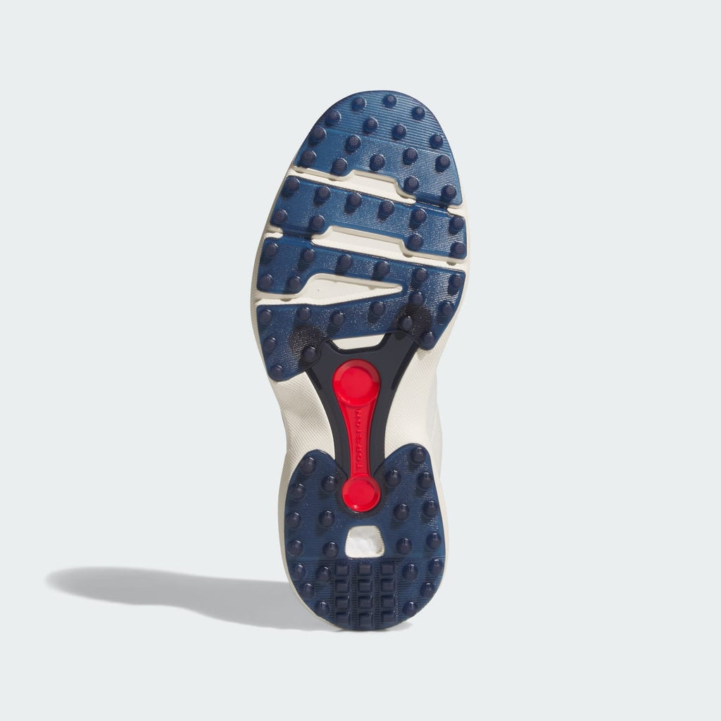 Adidas Men's MC70 FB SPIKELESS GOLF SHOES - Off White / Collegiate Navy / Better Scarlet - Image 3