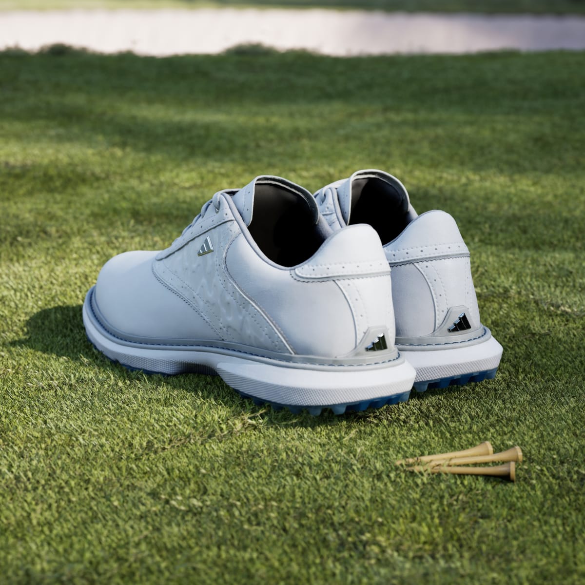 Adidas Men's MC70 SPIKELESS GOLF SHOES - Dash Grey / Halo Silver / Lucid Ray Blue - Image 6