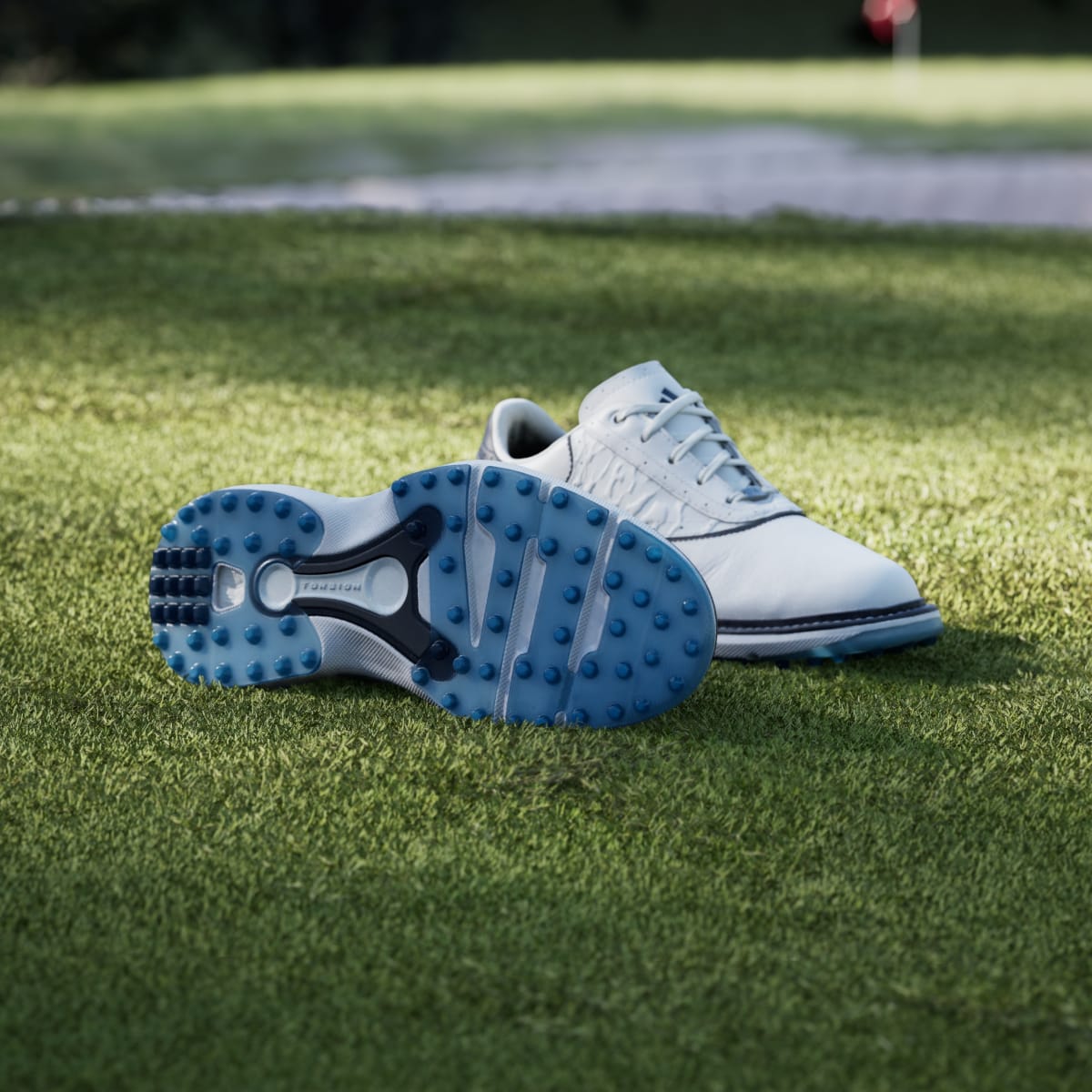 Adidas Women's MC70 SPIKELESS GOLF SHOES - Cloud White / Collegiate Navy / Lucid Ray Blue - Image 4