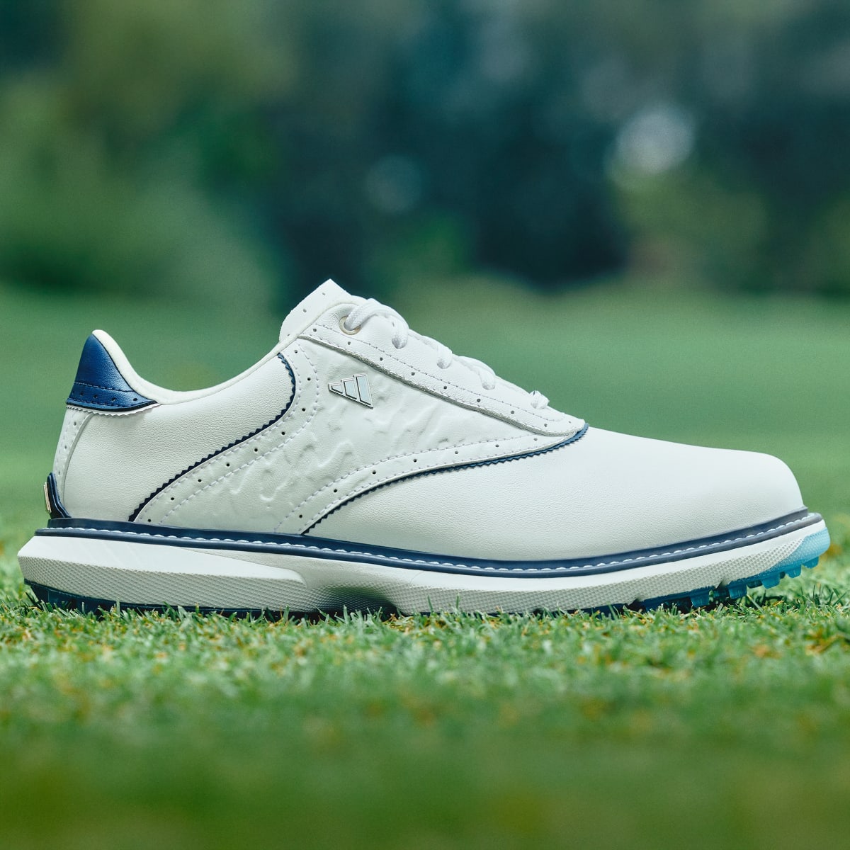 Adidas Women's MC70 SPIKELESS GOLF SHOES - Cloud White / Collegiate Navy / Lucid Ray Blue - Image 11