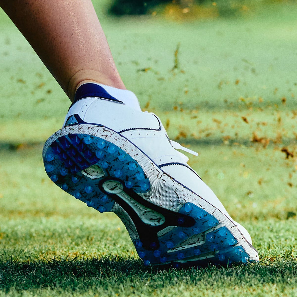 Adidas Women's MC70 SPIKELESS GOLF SHOES - Cloud White / Collegiate Navy / Lucid Ray Blue - Image 13