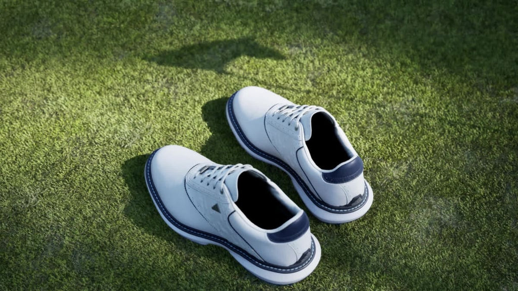 Adidas Women's MC70 SPIKELESS GOLF SHOES - Cloud White / Collegiate Navy / Lucid Ray Blue - Image 2