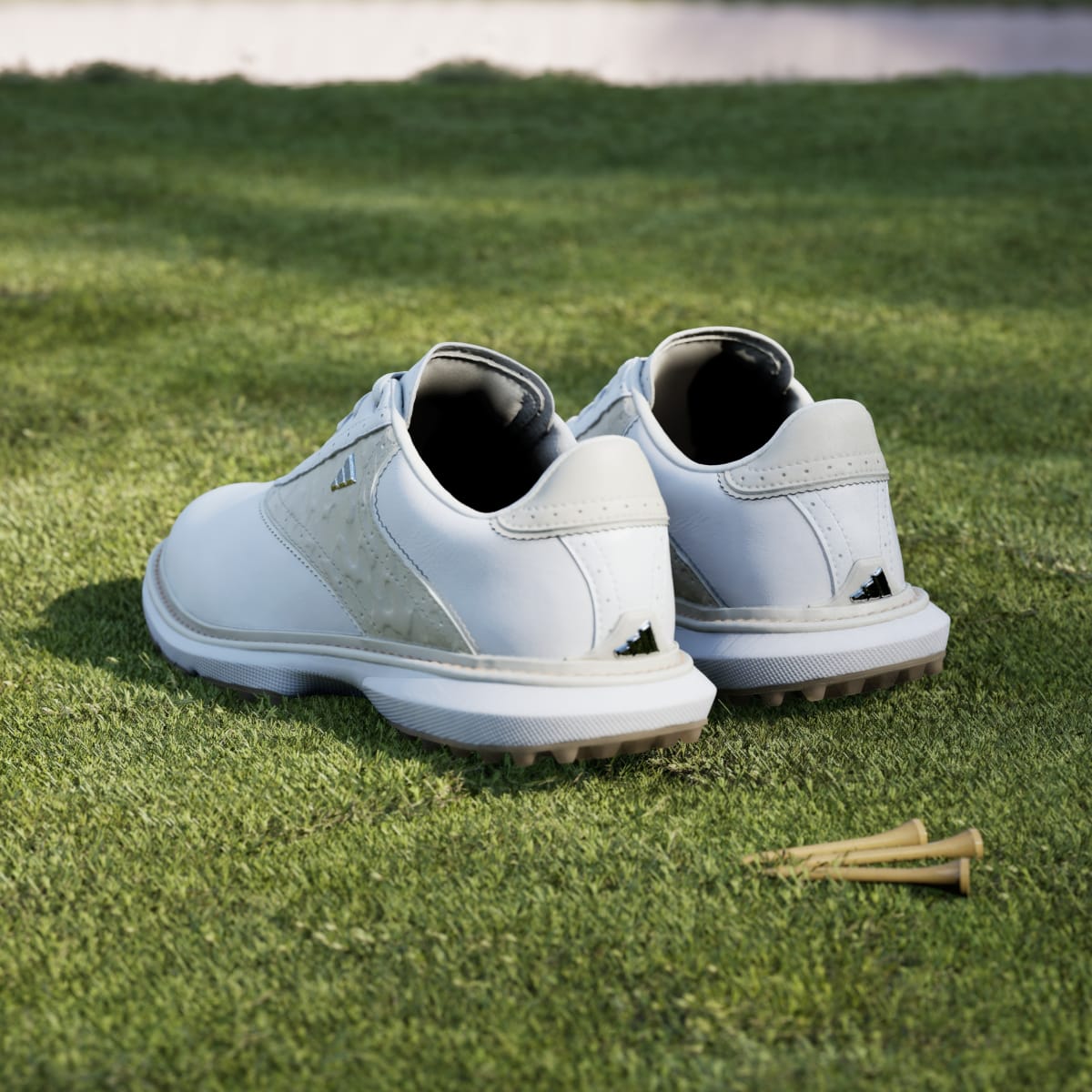 Adidas Women's MC70 SPIKELESS GOLF SHOES - Cloud White / Alumina / Ice Tangerine - Image 6