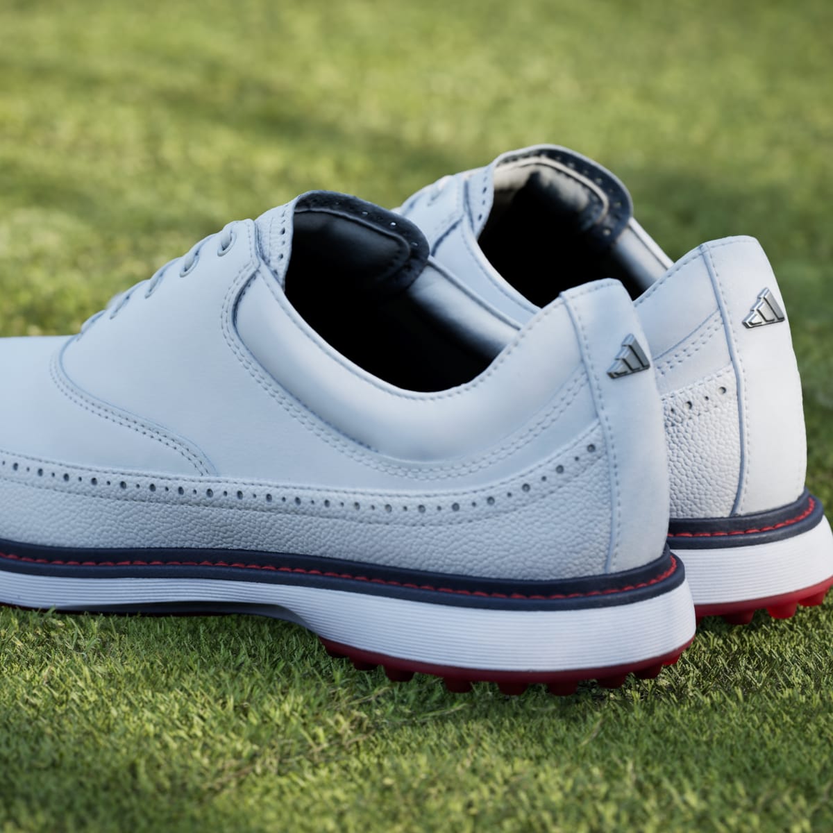Adidas Men's MC80 SPIKELESS GOLF SHOES - Cloud White / Collegiate Navy / Red - Image 10