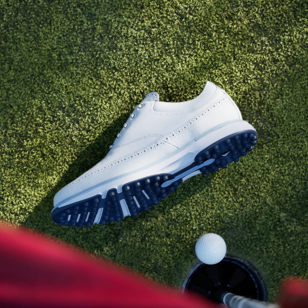 Adidas Men's MC80 SPIKELESS GOLF SHOES - Cloud White / Crystal Sky / Collegiate Navy - Image 7