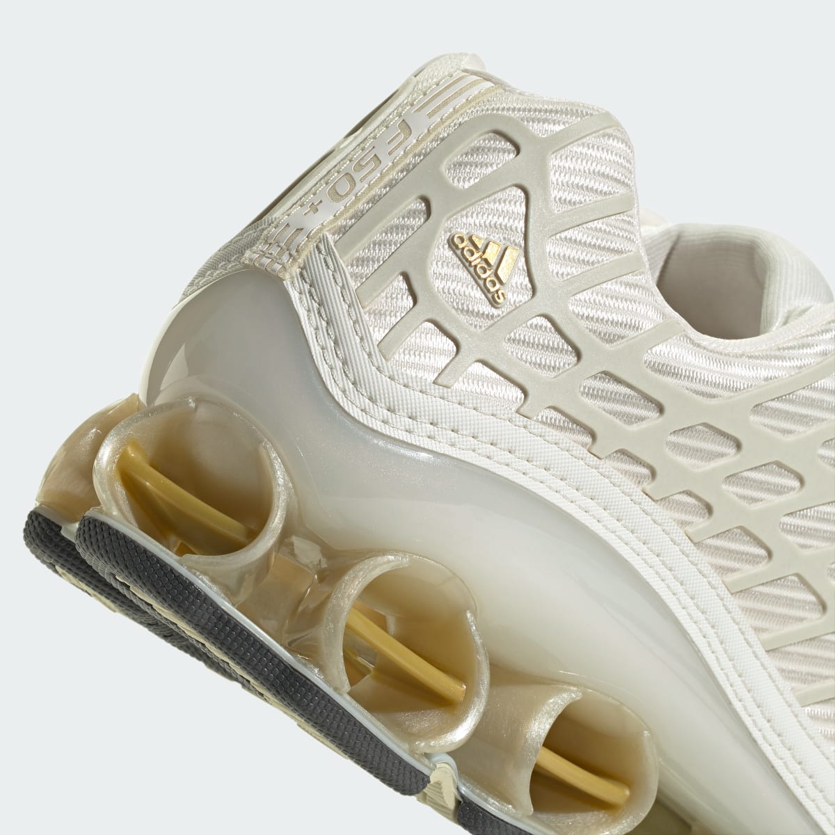 Adidas Men's MEGARIDE F50 SHOES - Cloud White / Ice Gold Met. / Gold Metallic - Image 9