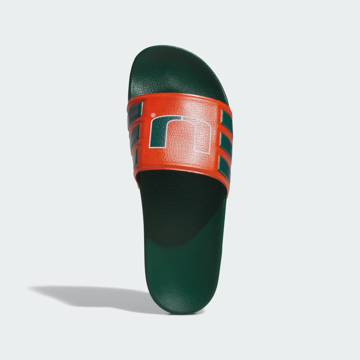 Adidas Women's MIAMI HURRICANES PERFORMANCE SLIDE - Dark Green / Collegiate Orange / Cloud White - Image 2