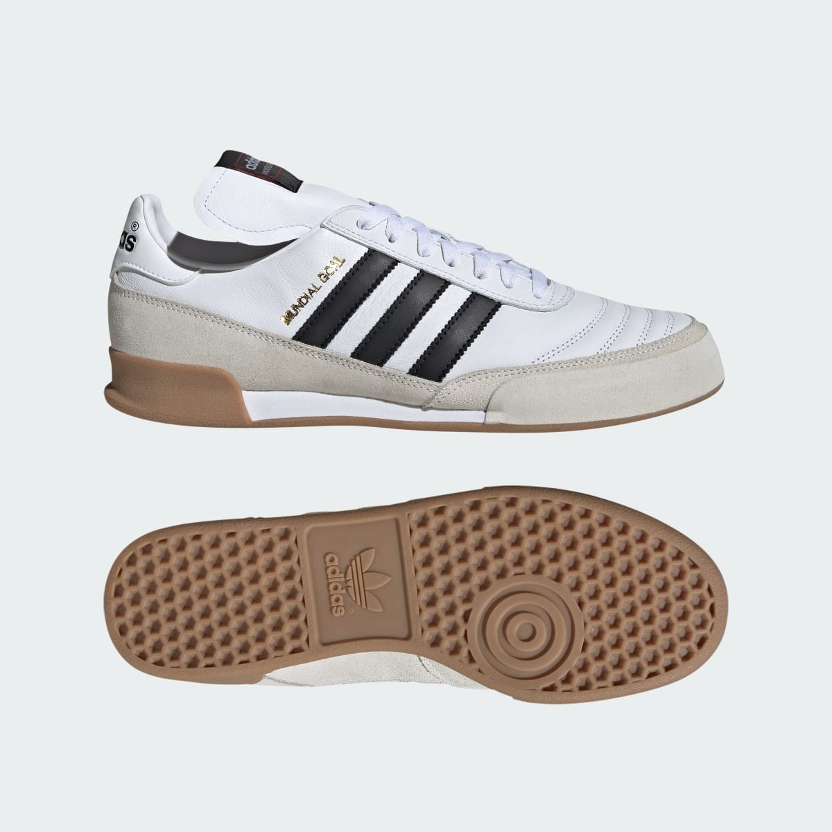 Adidas Men's Mundial Goal Shoes - Cloud White / Core Black / Gold Metallic - Image 1