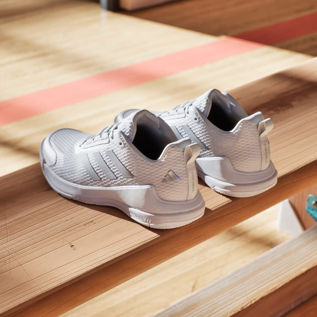 Adidas Women's Novaflight 2 Indoor Shoes - Cloud White / Silver Metallic / Cloud White - Image 6