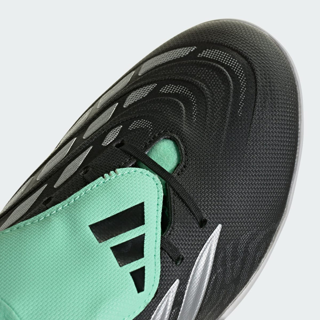 Adidas Men's PREDATOR CLUB Fold-Over Tongue Turf Soccer Cleats - Core Black / Silver Metallic / Pulse Mint - Image 9