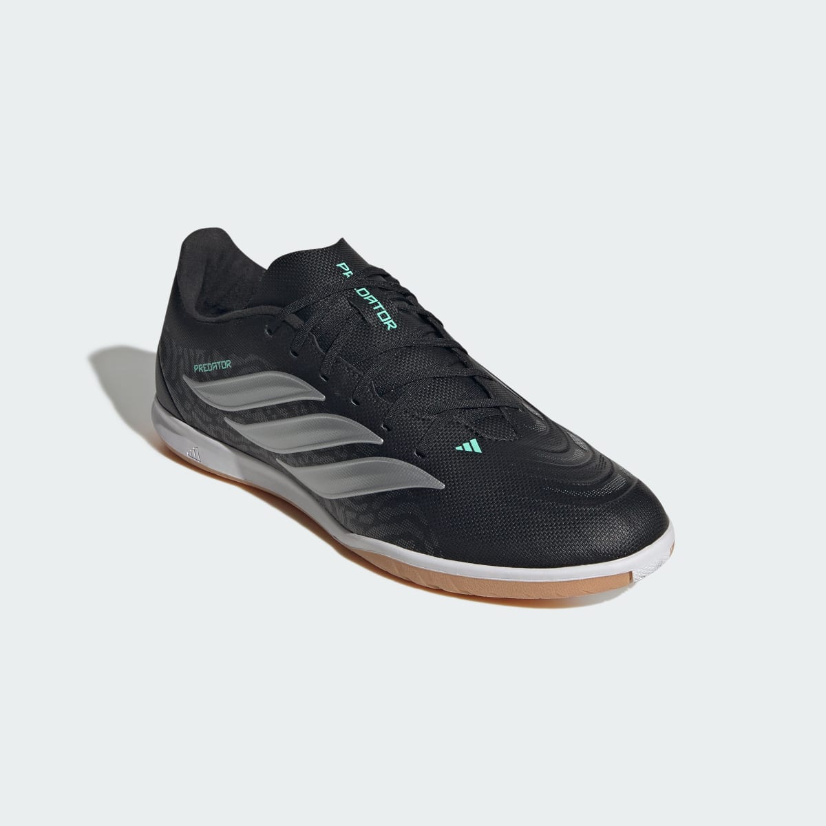 Adidas Men's PREDATOR CLUB Sala Indoor Soccer Cleats - Core Black / Silver Metallic / Pulse Mint - Image 5