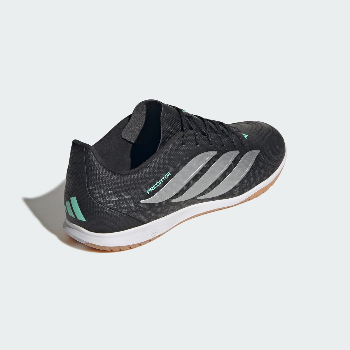 Adidas Men's PREDATOR CLUB Sala Indoor Soccer Cleats - Core Black / Silver Metallic / Pulse Mint - Image 6