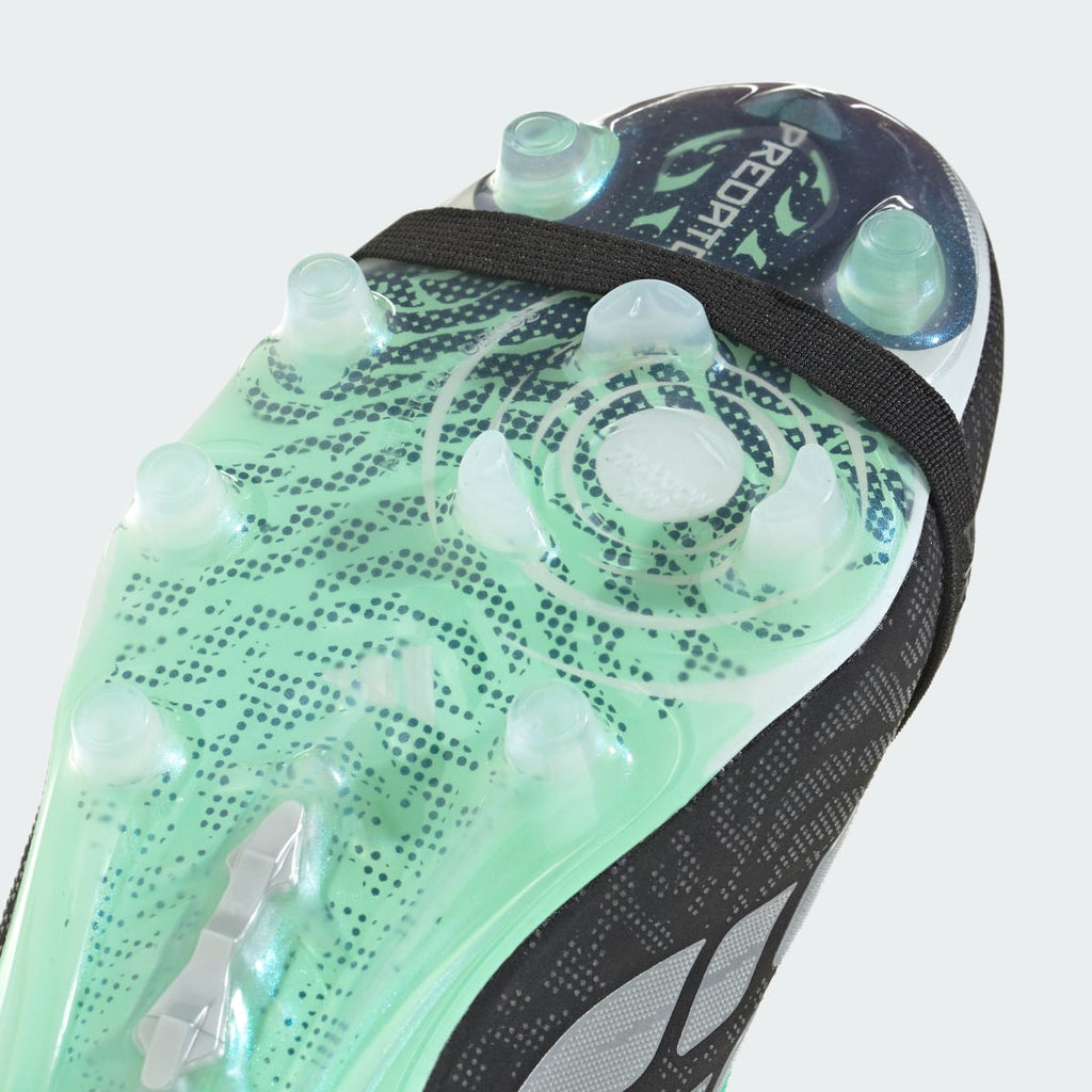 Adidas Men's PREDATOR ELITE Fold-Over Tongue Artificial Ground Soccer Cleats - Core Black / Silver Metallic / Pulse Mint - Image 10