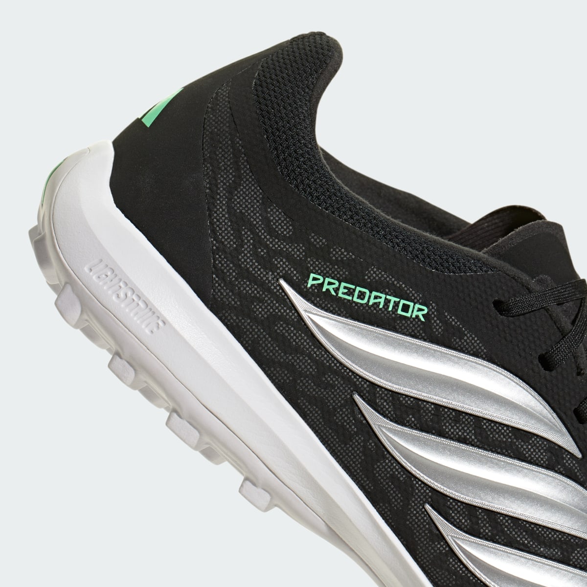 Adidas Men's PREDATOR LEAGUE Turf Soccer Cleats - Core Black / Silver Metallic / Pulse Mint - Image 9