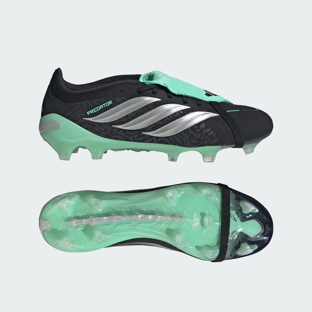Adidas Women's PREDATOR PRO Fold-Over Tongue Firm Ground Soccer Cleats - Core Black / Silver Metallic / Pulse Mint - Image 1
