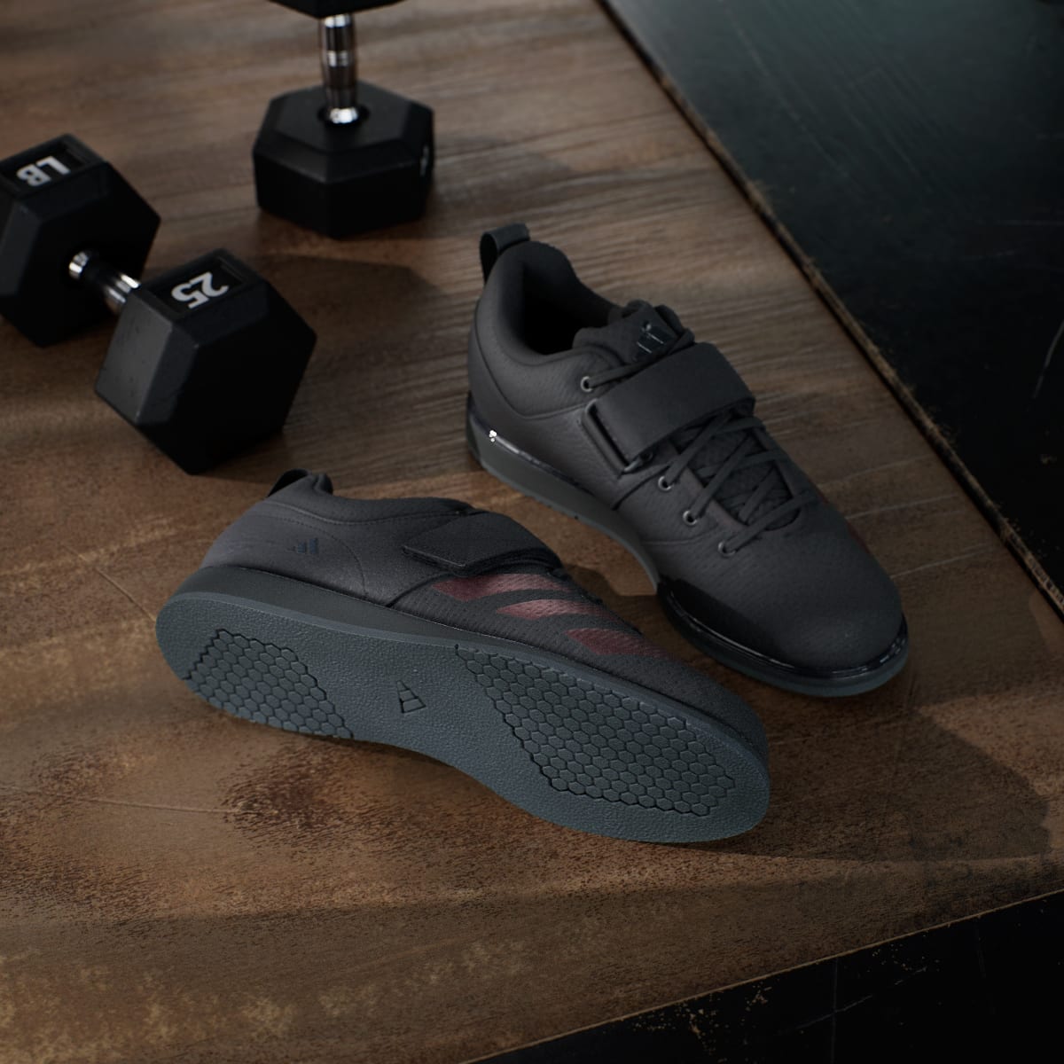 Adidas Men's Powerlift 5 Weightlifting Shoes - Core Black / Core Black / Carbon - Image 4