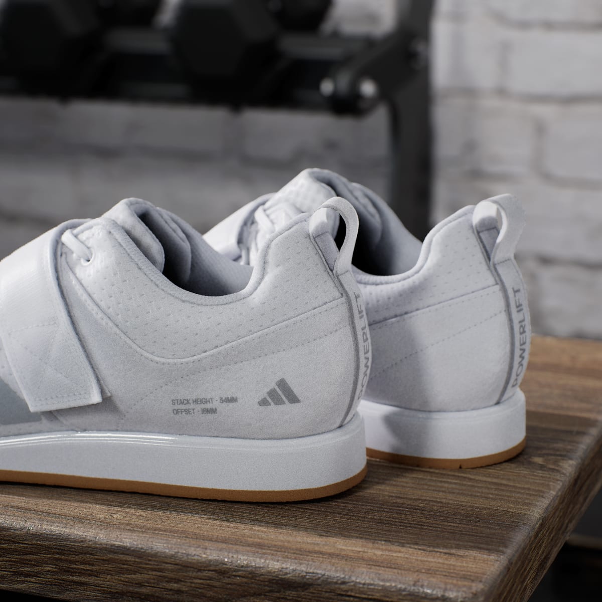 Adidas Men's Powerlift 5 Weightlifting Shoes - Cloud White / Halo Silver / Core Black - Image 10