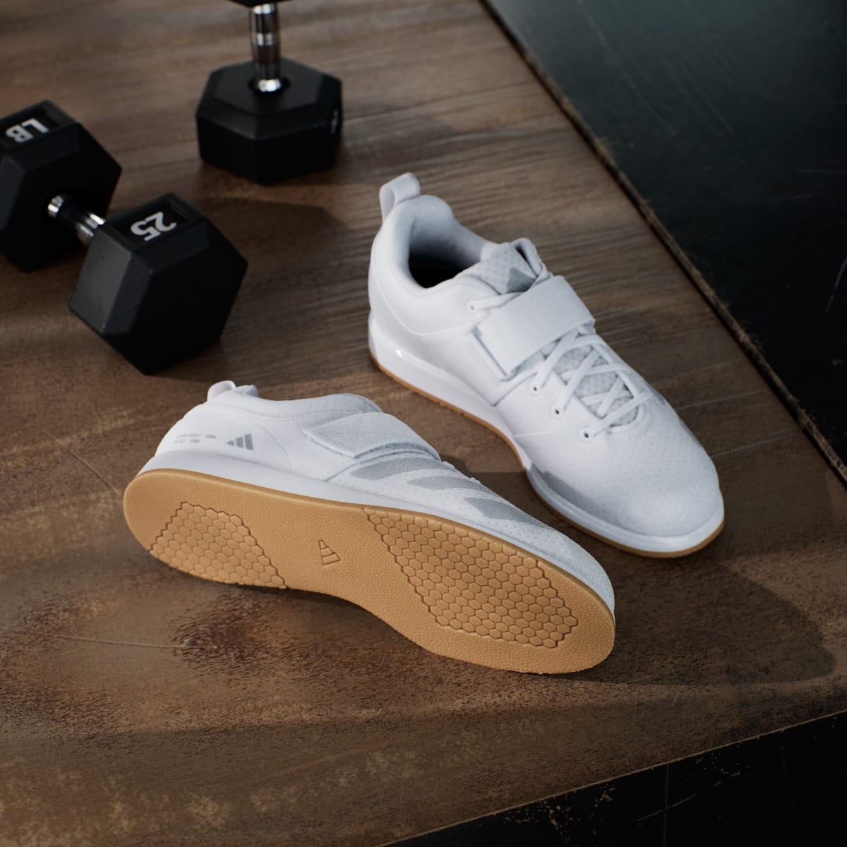 Adidas Men's Powerlift 5 Weightlifting Shoes - Cloud White / Halo Silver / Core Black - Image 4