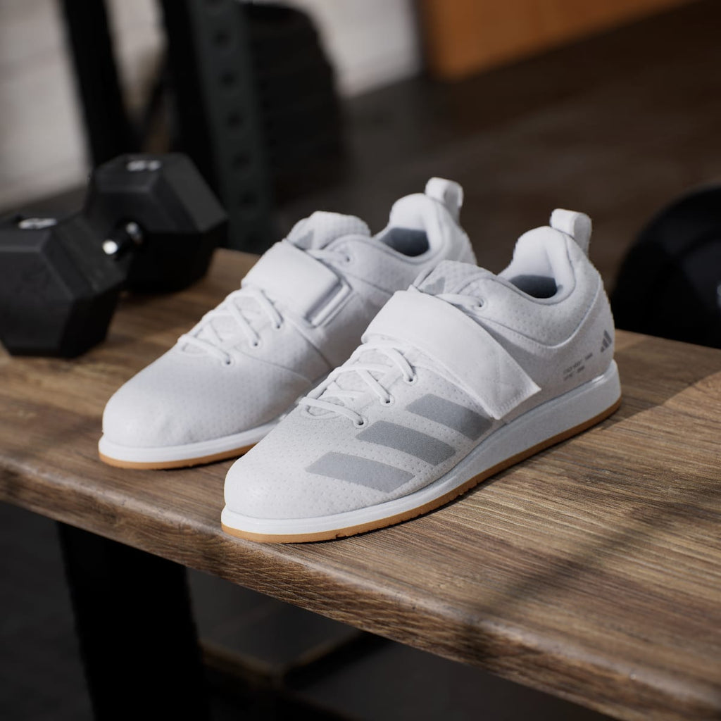 Adidas Men's Powerlift 5 Weightlifting Shoes - Cloud White / Halo Silver / Core Black - Image 5