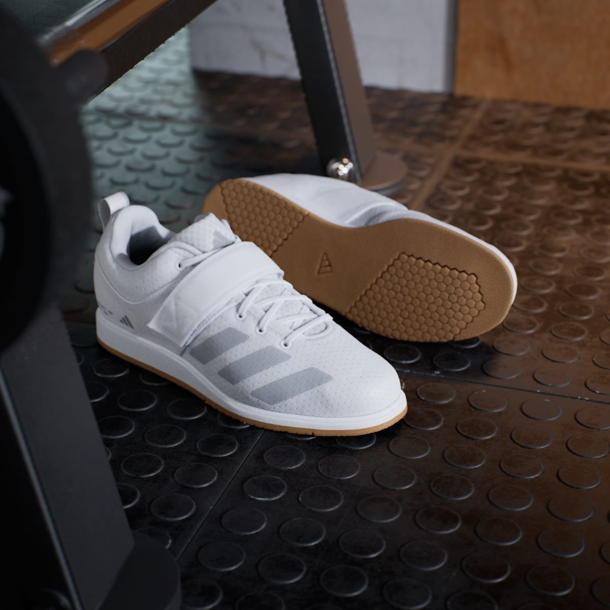 Adidas Men's Powerlift 5 Weightlifting Shoes - Cloud White / Halo Silver / Core Black - Image 8