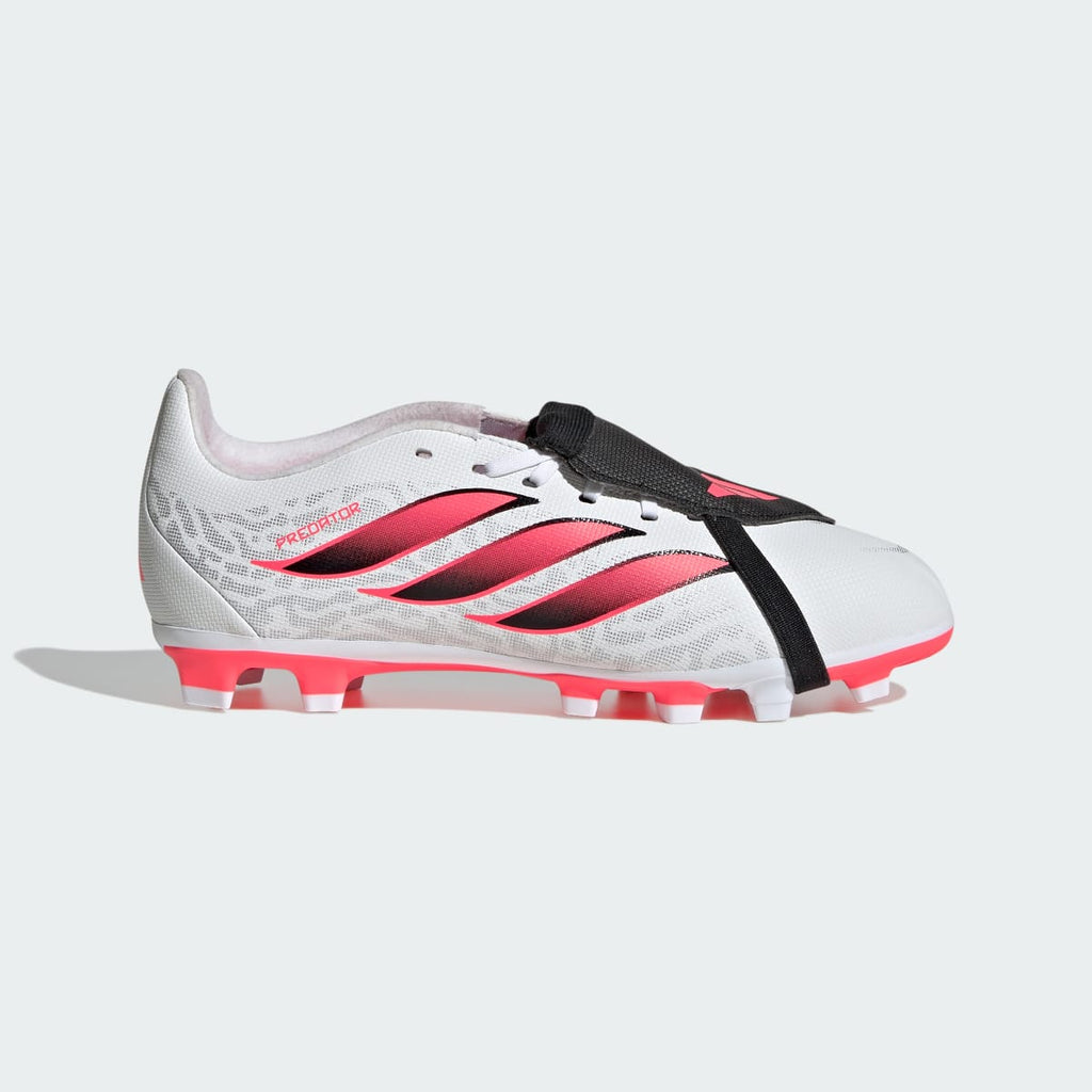 Adidas Kids' Predator Club Fold-Over Tongue Firm Ground / Multi Ground Soccer Cleats Kids - Cloud White / Solar Turbo / Core Black - Image 2
